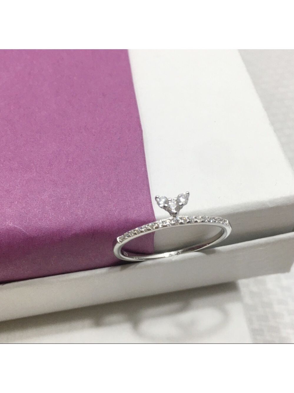 ❤️NEW! Sterling Silver Cz Whale Tail Ring❤️